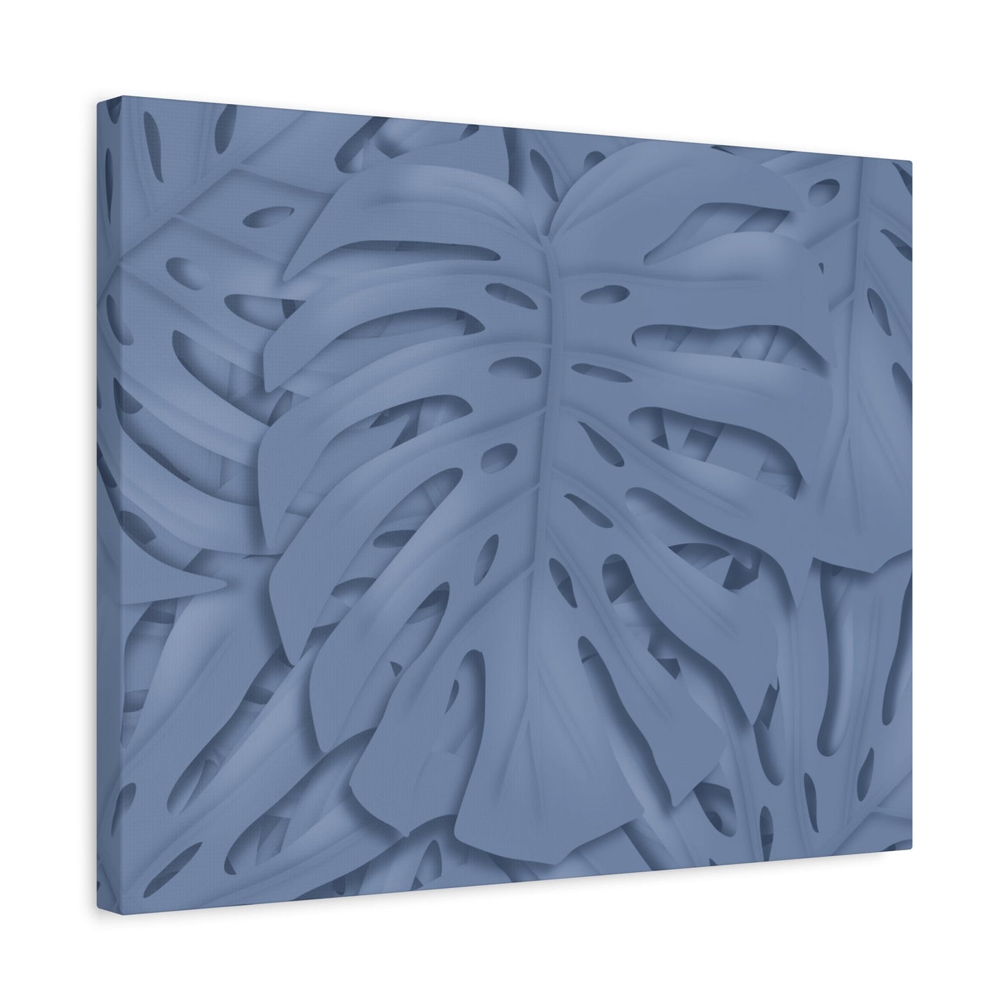 Blue Monstera Canvas Print – Botanical Wall Art