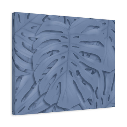 Blue Monstera Canvas Print – Botanical Wall Art