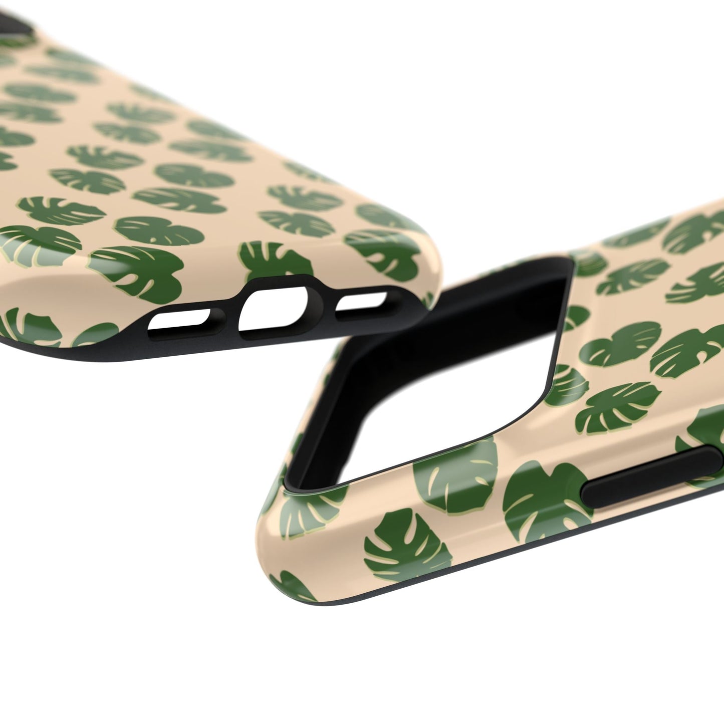 Monstera Pattern Phone Case – Dual Layer Protective Cover