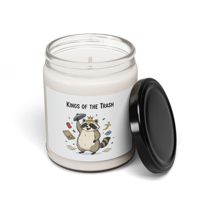 Kings of the Trash Raccoon Candle, soy jar | trash panda, doodle art