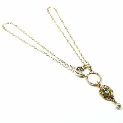14 K Gold-Filled Hammered Open Circle Filigree Necklace