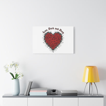 Love Dark and Deep Heart Canvas, Nu Romantic Gothic Romance, 80s Nostalgia