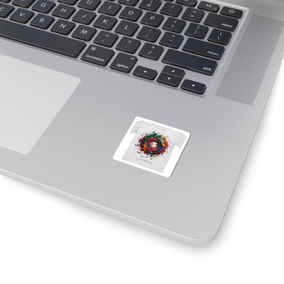 Painterly Abstract Floral Swirl Sticker | Artsy Brushstroke Design
