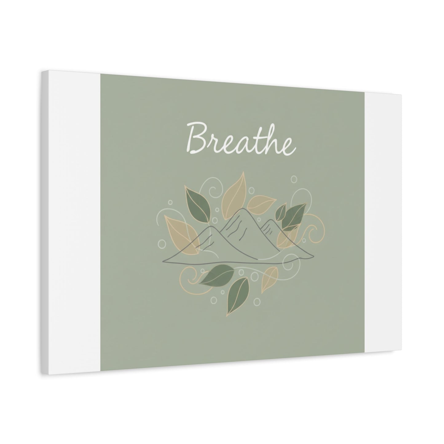 Breathe Mountain Line Canvas | Nature Symbols, Minimal Forest Wall Art