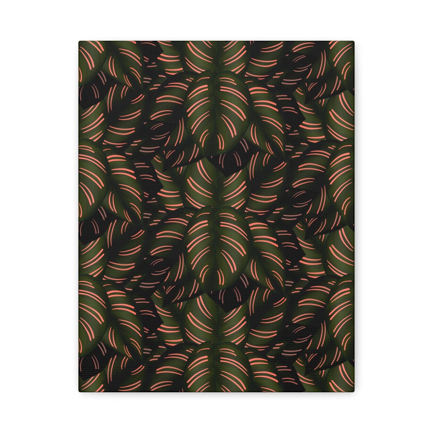 Calathea Pinstripe Pattern Canvas Print – Botanical Wall Art