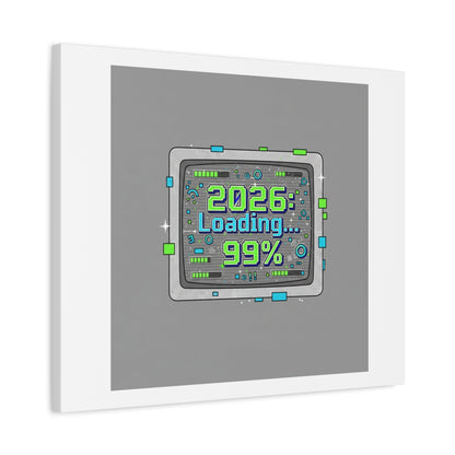 2026 Loading 99% Canvas | NYE countdown, retro system interface