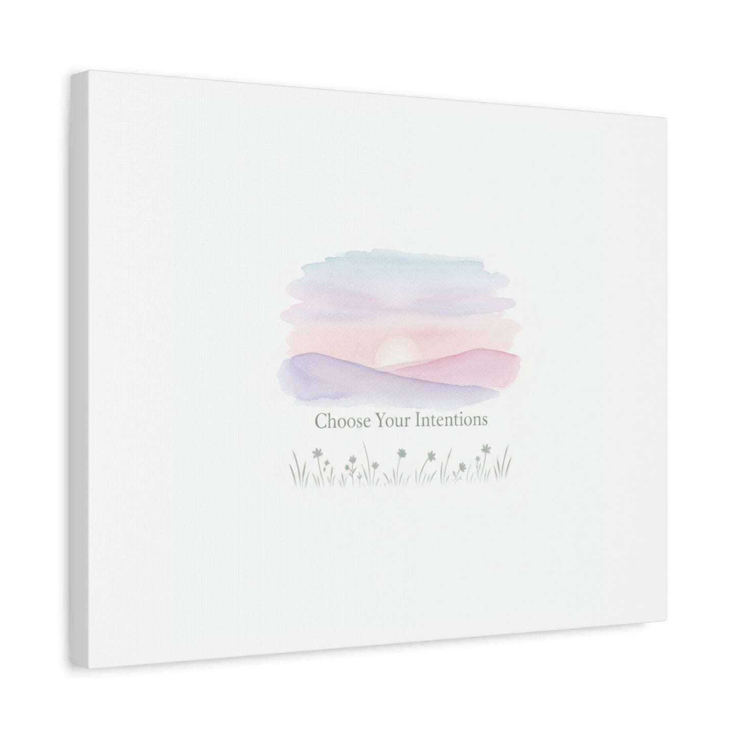 Choose Your Intentions Canvas, soft wellness poster, pastel gradient mindfulness art