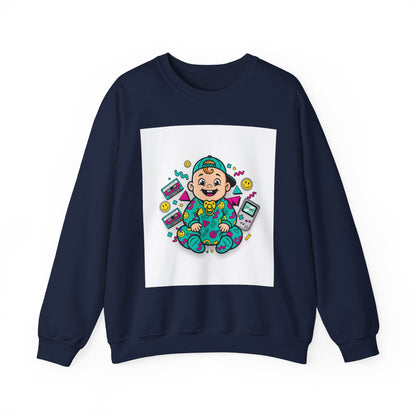 Retro Gamer Baby Crewneck Sweatshirt — Cute Arcade Controller Design
