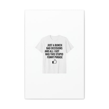 self-deprecating quote Canvas | sarcastic introvert wall art, anxiety humor