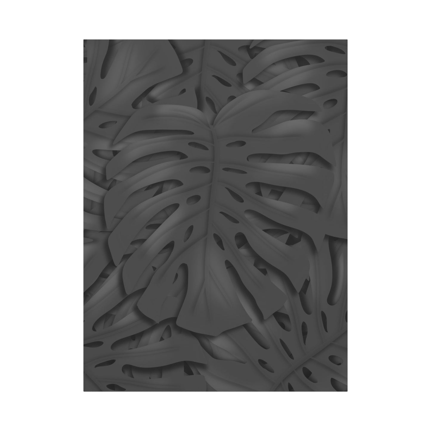 Charcoal Monstera Canvas Print – Botanical Wall Art