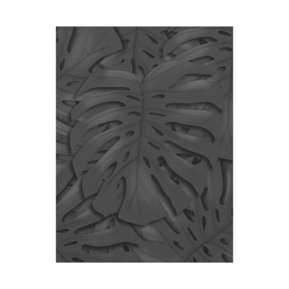 Charcoal Monstera Canvas Print – Botanical Wall Art