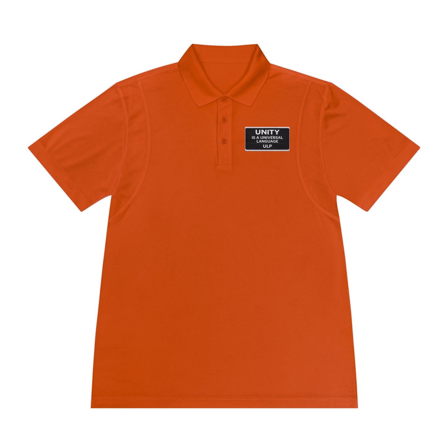 Unity & Strength Men’s Sport Polo — Small “UNITY” Patch Chest Logo