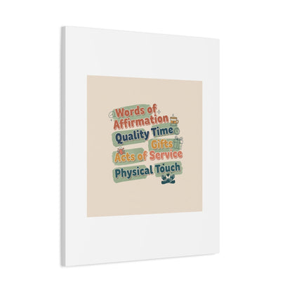 Love Languages List Matte Canvas Wall Art | love language meme, relationship humor