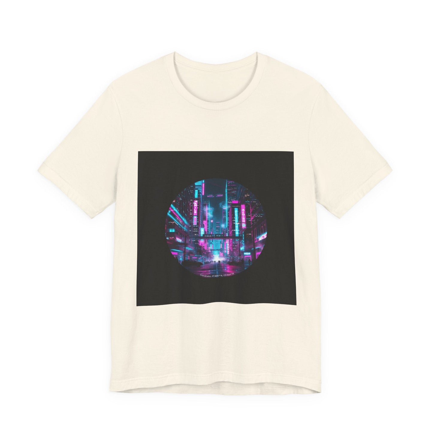 Neon Cyberpunk Skyline Tee | synthwave skyline, future city art