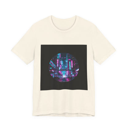 Neon Cyberpunk Skyline Tee | synthwave skyline, future city art