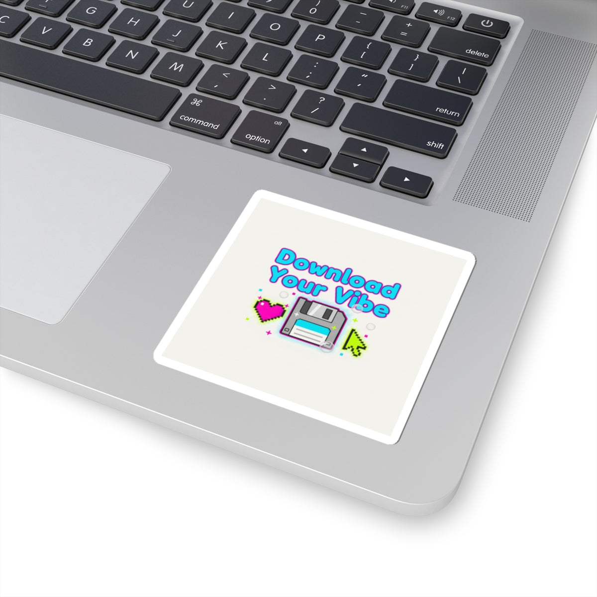 Download Your Vibe Kiss-Cut Sticker | Y2K retro tech, pixel floppy heart