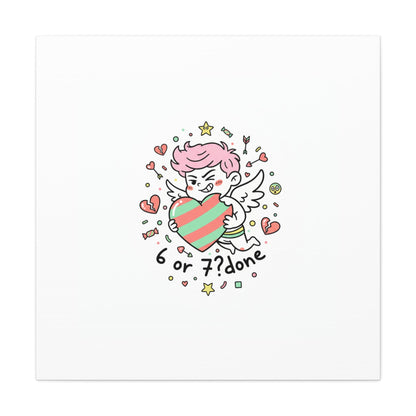 Weird Cupid heart illustration Canvas | Weird Valentine, quirky chaotic love