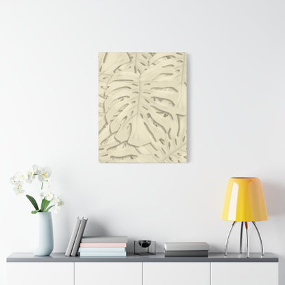 Beige Monstera Canvas Print – Botanical Wall Art