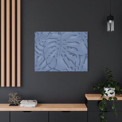 Blue Monstera Canvas Print – Botanical Wall Art