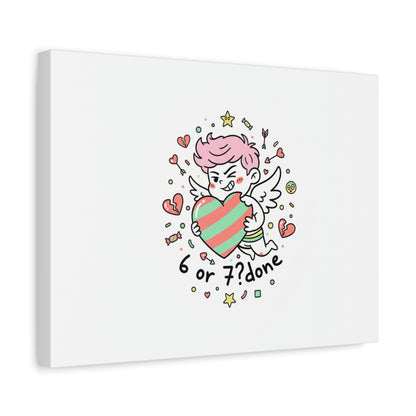 Weird Cupid heart illustration Canvas | Weird Valentine, quirky chaotic love