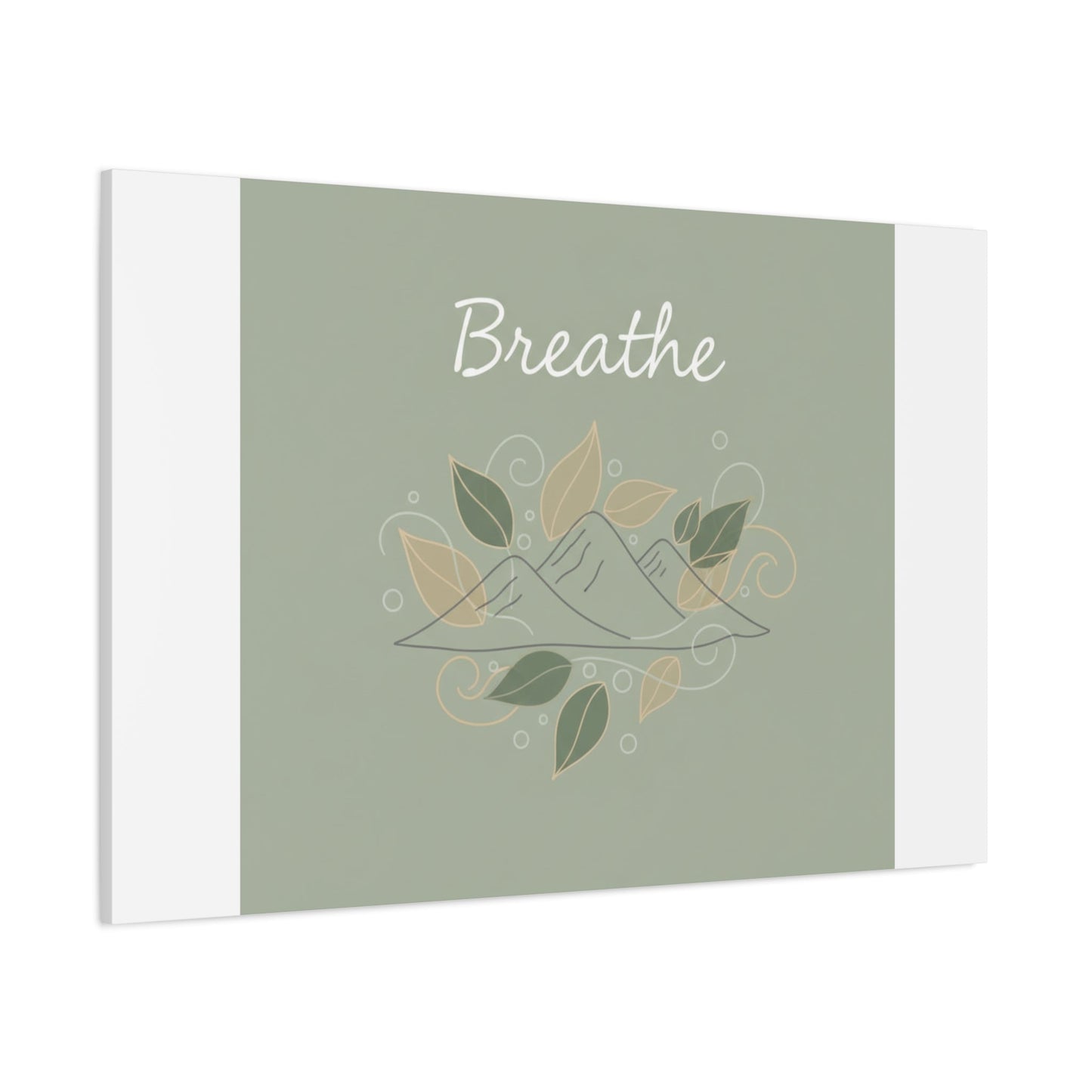 Breathe Mountain Line Canvas | Nature Symbols, Minimal Forest Wall Art