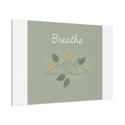 Breathe Mountain Line Canvas | Nature Symbols, Minimal Forest Wall Art