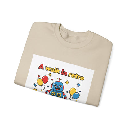 Retro Toy Robot Crewneck Sweatshirt | Throwback Kid, Primary Color Retro