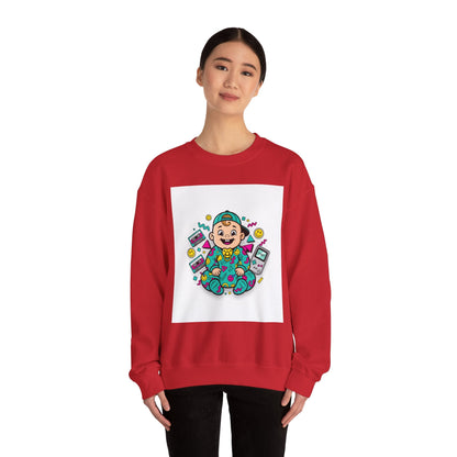 Retro Gamer Baby Crewneck Sweatshirt — Cute Arcade Controller Design