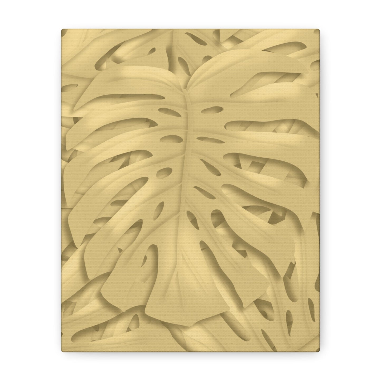 Golden Monstera Canvas Print – Botanical Wall Art
