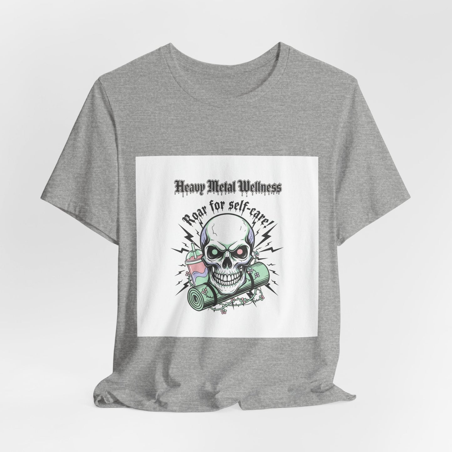 Heavy Metal Wellness Skull Tee | metal font shirt, gothic wellness quote