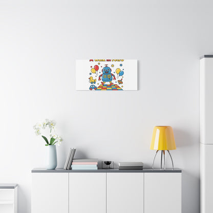 Retro Toy Robot Canvas | Throwback Kid, Primary Color Nostalgia