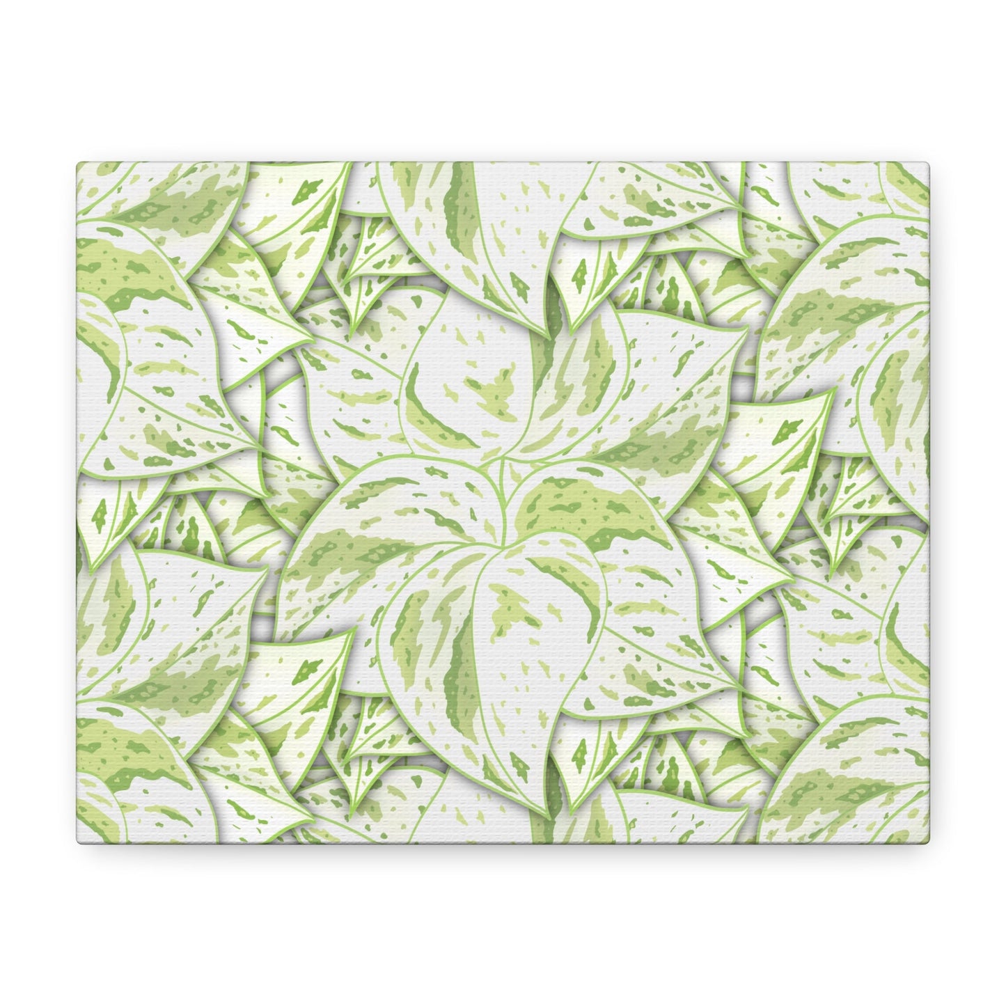 Snow Queen Pothos Pattern Canvas Print – Botanical Wall Art