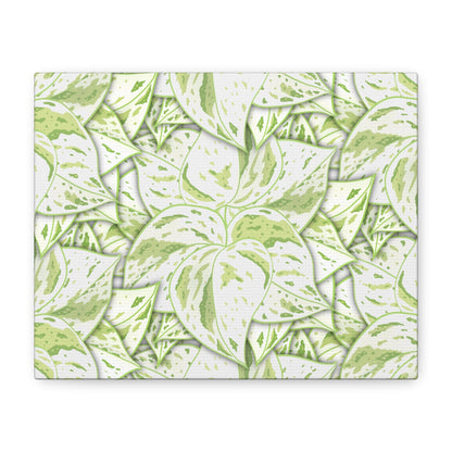 Snow Queen Pothos Pattern Canvas Print – Botanical Wall Art