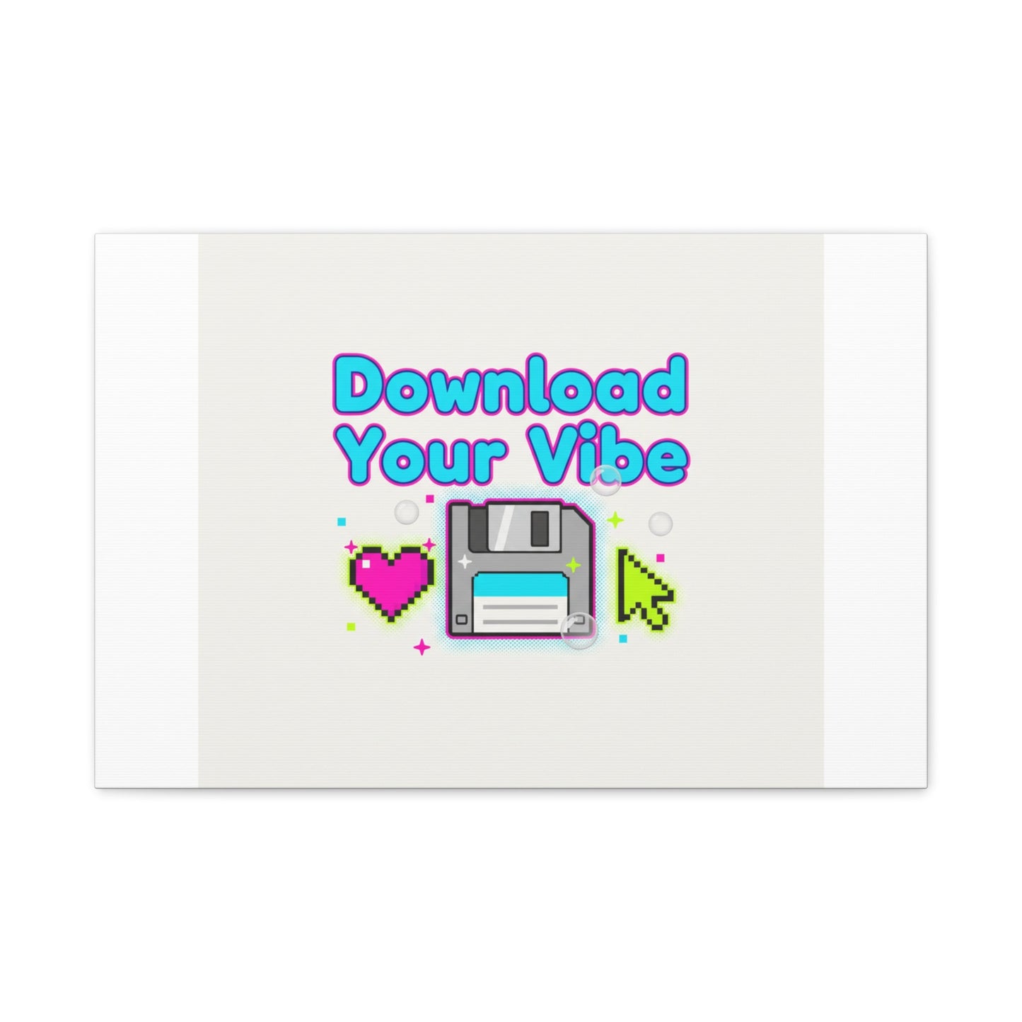Download Your Vibe Canvas | Y2K Retro Tech, Pixel Floppy Disk Poster
