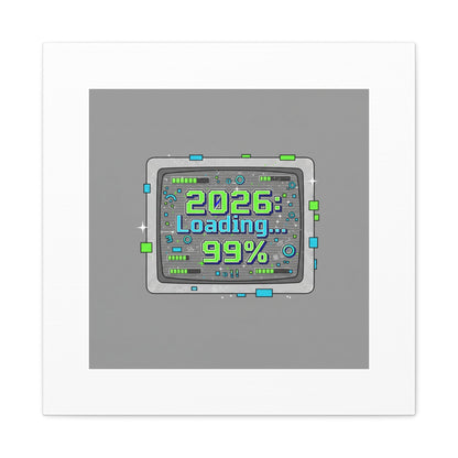 2026 Loading 99% Canvas | NYE countdown, retro system interface