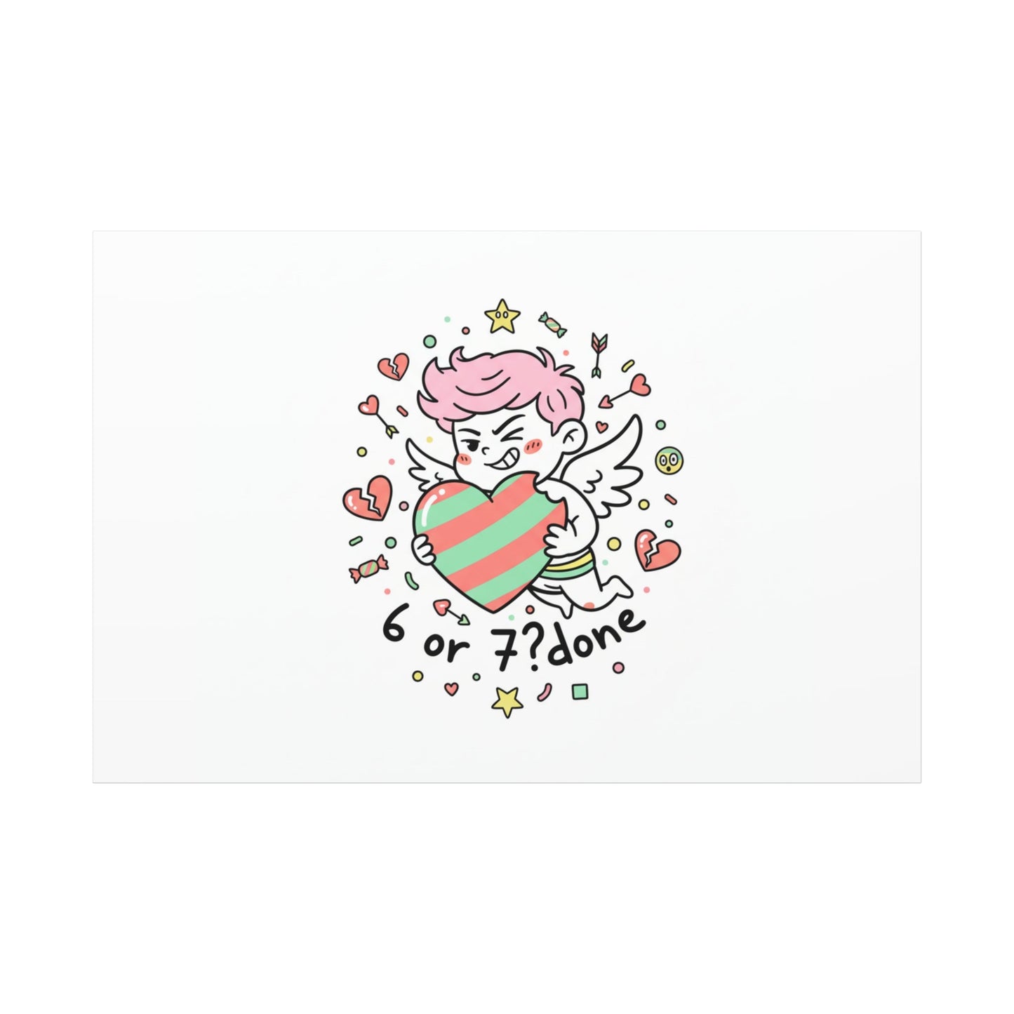 Weird Cupid heart illustration Canvas | Weird Valentine, quirky chaotic love