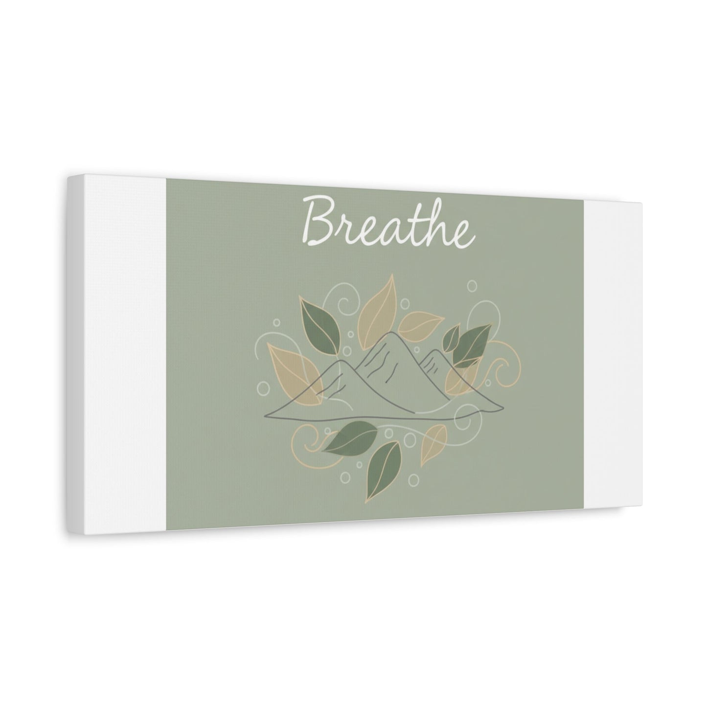 Breathe Mountain Line Canvas | Nature Symbols, Minimal Forest Wall Art