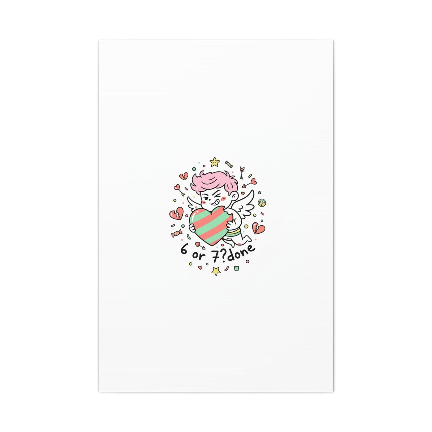 Weird Cupid heart illustration Canvas | Weird Valentine, quirky chaotic love