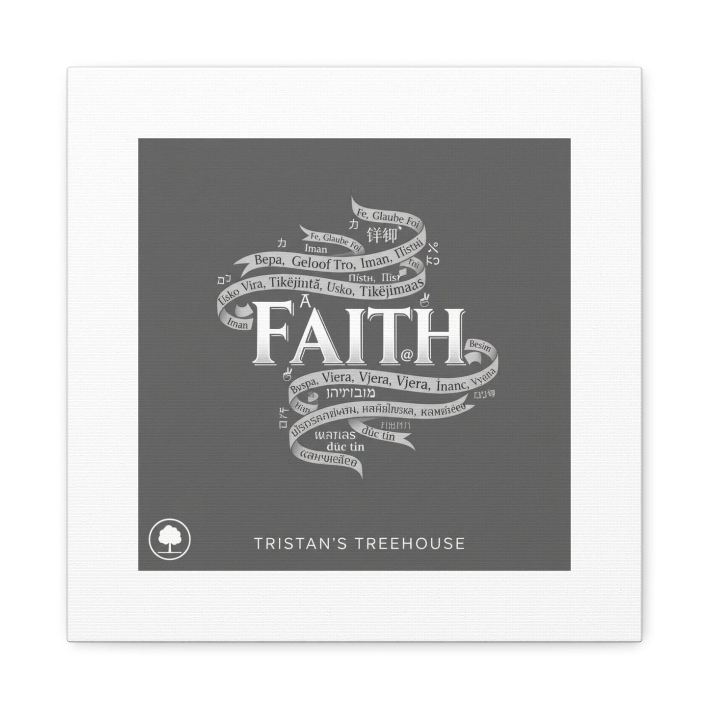 handwritten faith ribbon Canvas | sketch aesthetic, doodle design