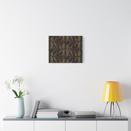 Calathea Pinstripe Pattern Canvas Print – Botanical Wall Art
