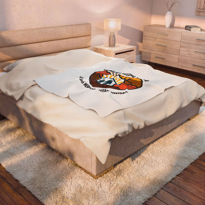 Families Belong Together Velveteen Plush Blanket | family unity, bilingual solidarity