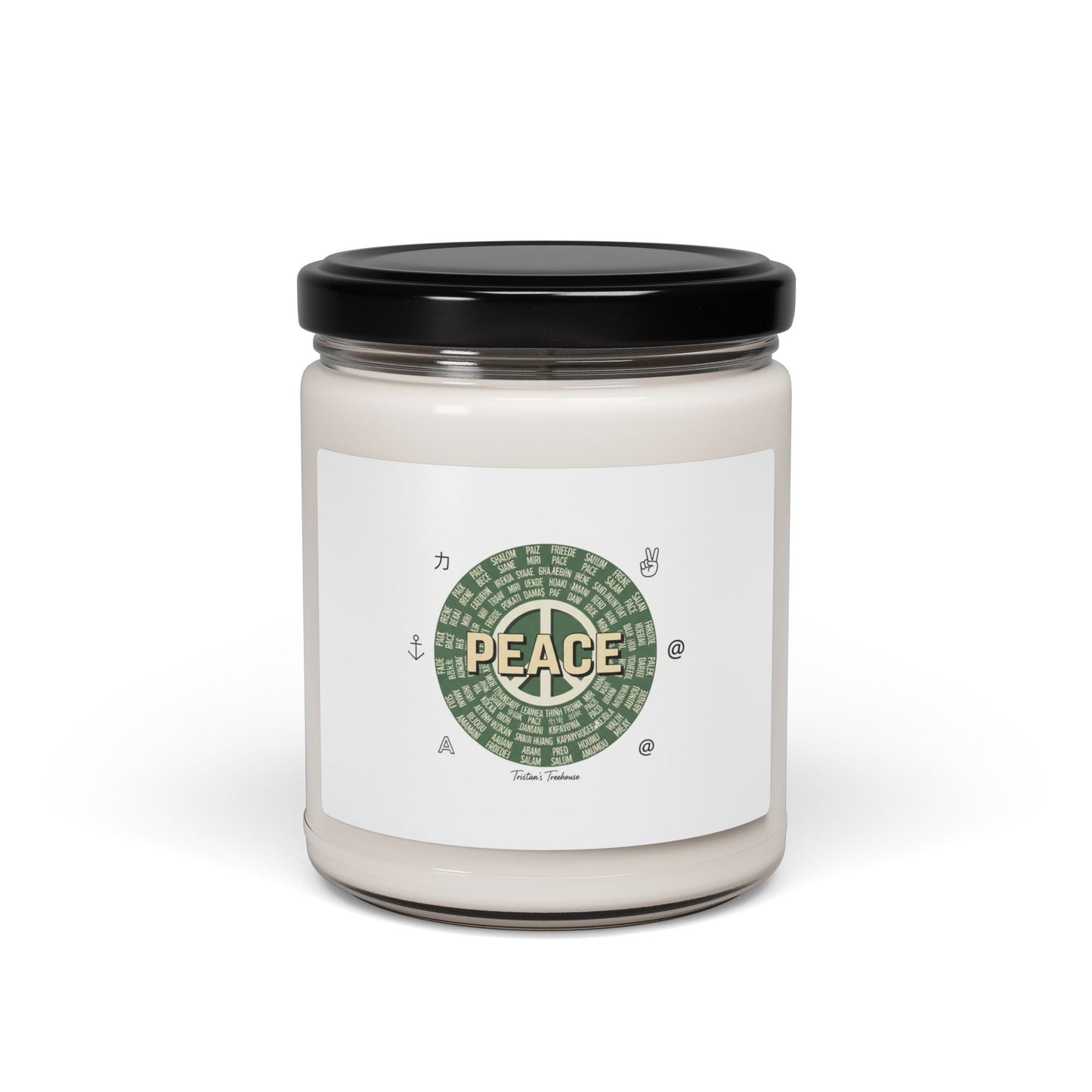 Handwritten Peace Doodle Candle | Soy Candle, 9oz