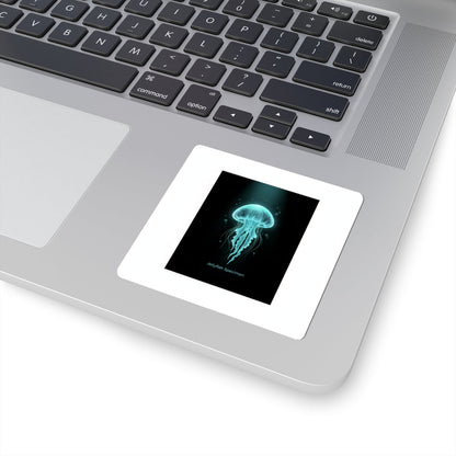 Bioluminescent Jellyfish Sticker | Neon Deep Sea Aesthetic, Glow Blob Design