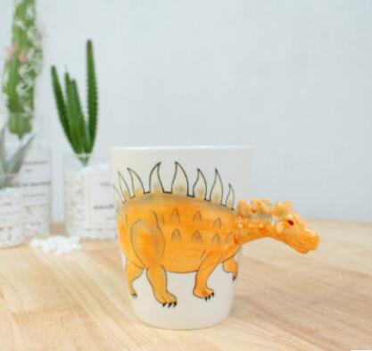 Ceramic pure hand painted Triceratops children's water cup