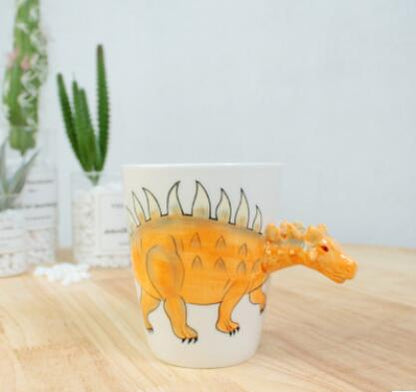 Ceramic pure hand painted Triceratops children's water cup