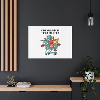 What Happened to the Dollar Menu? Canvas | Grocery Prices Meme, Price Shock Wall Art