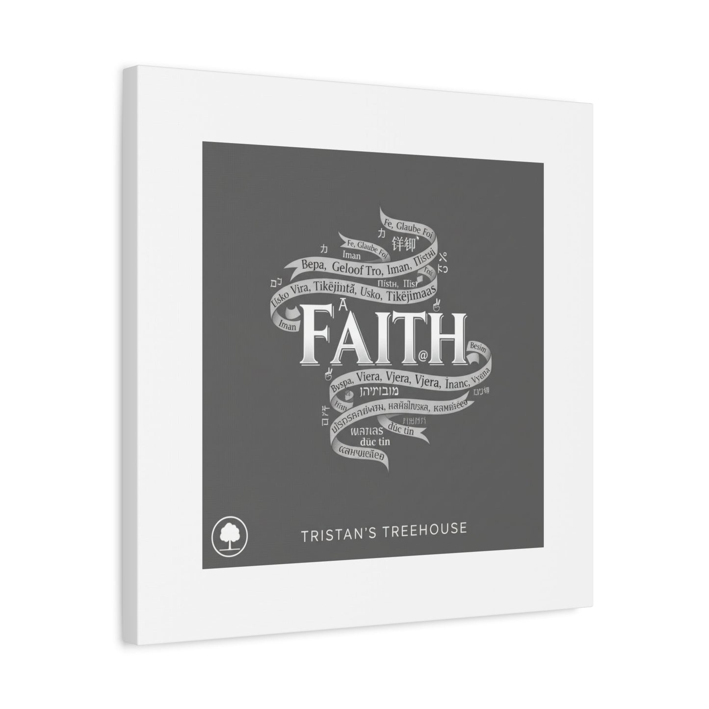 handwritten faith ribbon Canvas | sketch aesthetic, doodle design