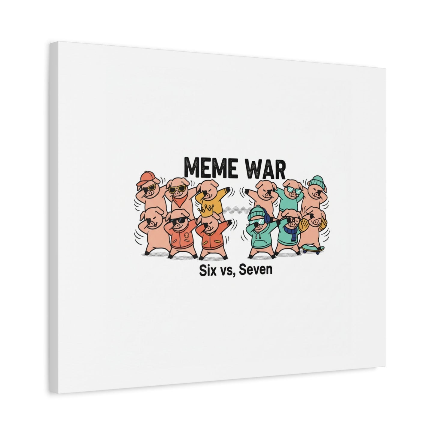 Meme War: Six vs. Seven Canvas Wall Art