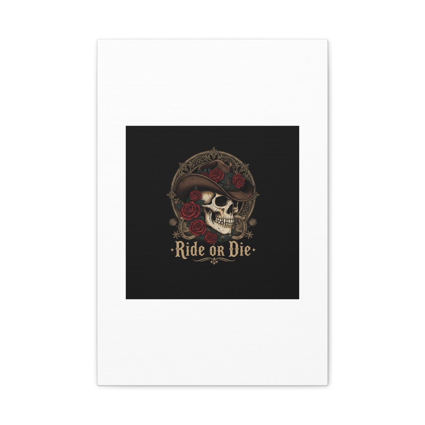 Ride or Die Skull Canvas | Western Skull Art, Gothic Americana