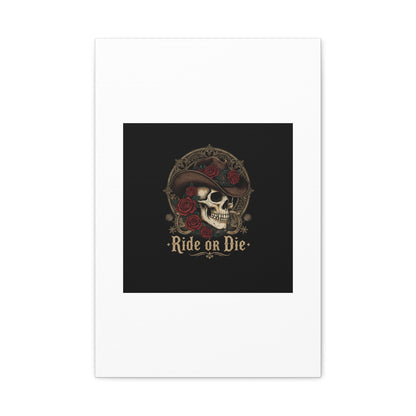 Ride or Die Skull Canvas | Western Skull Art, Gothic Americana